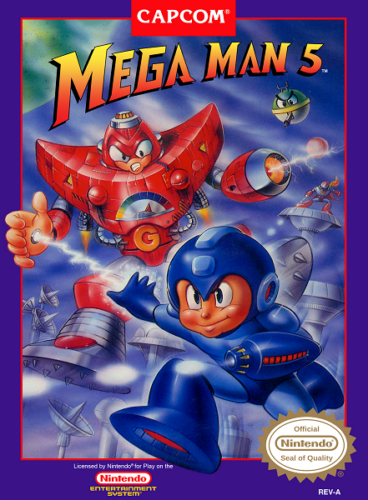 "Mega Man 5" NES Box Art Cover