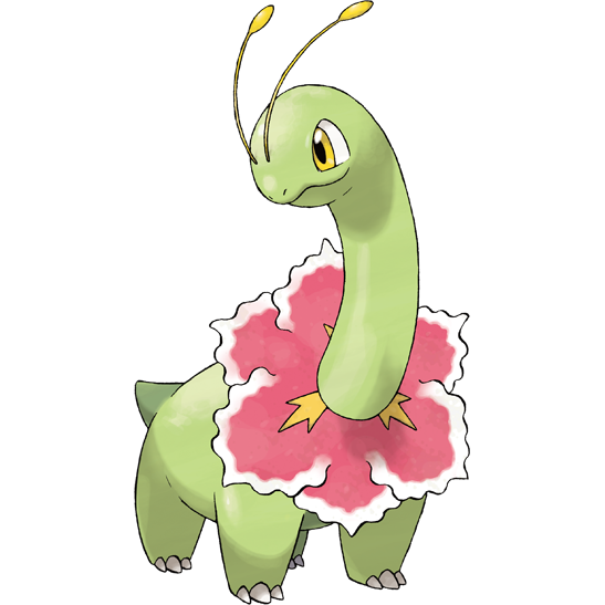 "Pokémon Gold Version" and "Pokémon Silver Version" Official Artwork for Meganium.