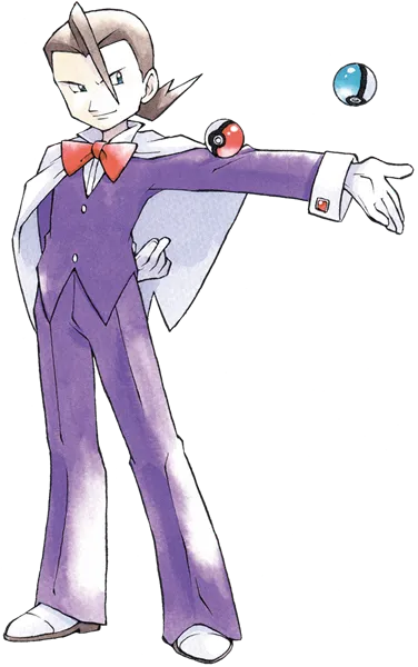 Official art of the character Eusine from "Pokémon Crystal Version."