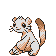 A sprite of a brown weasel-esque unused Pokémon presumed to be a prototype design of Sneasel. The sprite is from Pokémon Gold and Silver's Spaceworld 1997 demo.