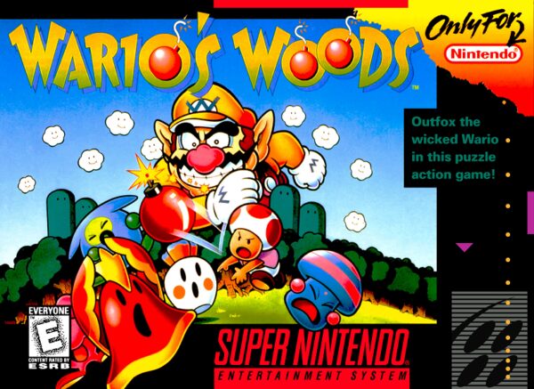 "Wario's Woods" North America Super Nintendo Box Art Front Cover